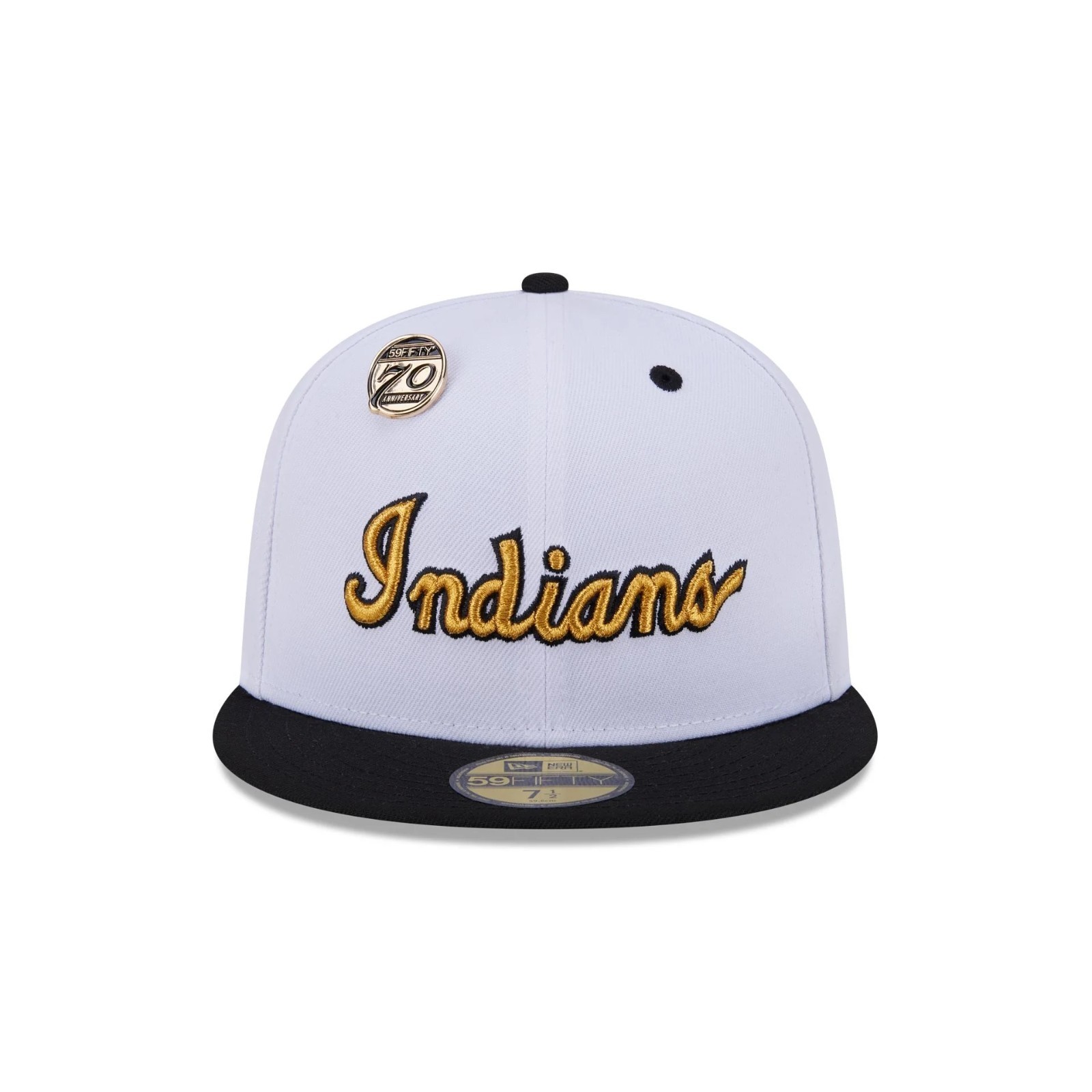 New Era 59Fifty White 59Fifty Day Cleveland Indians Grey Under Visor -NWT- 7 1/4