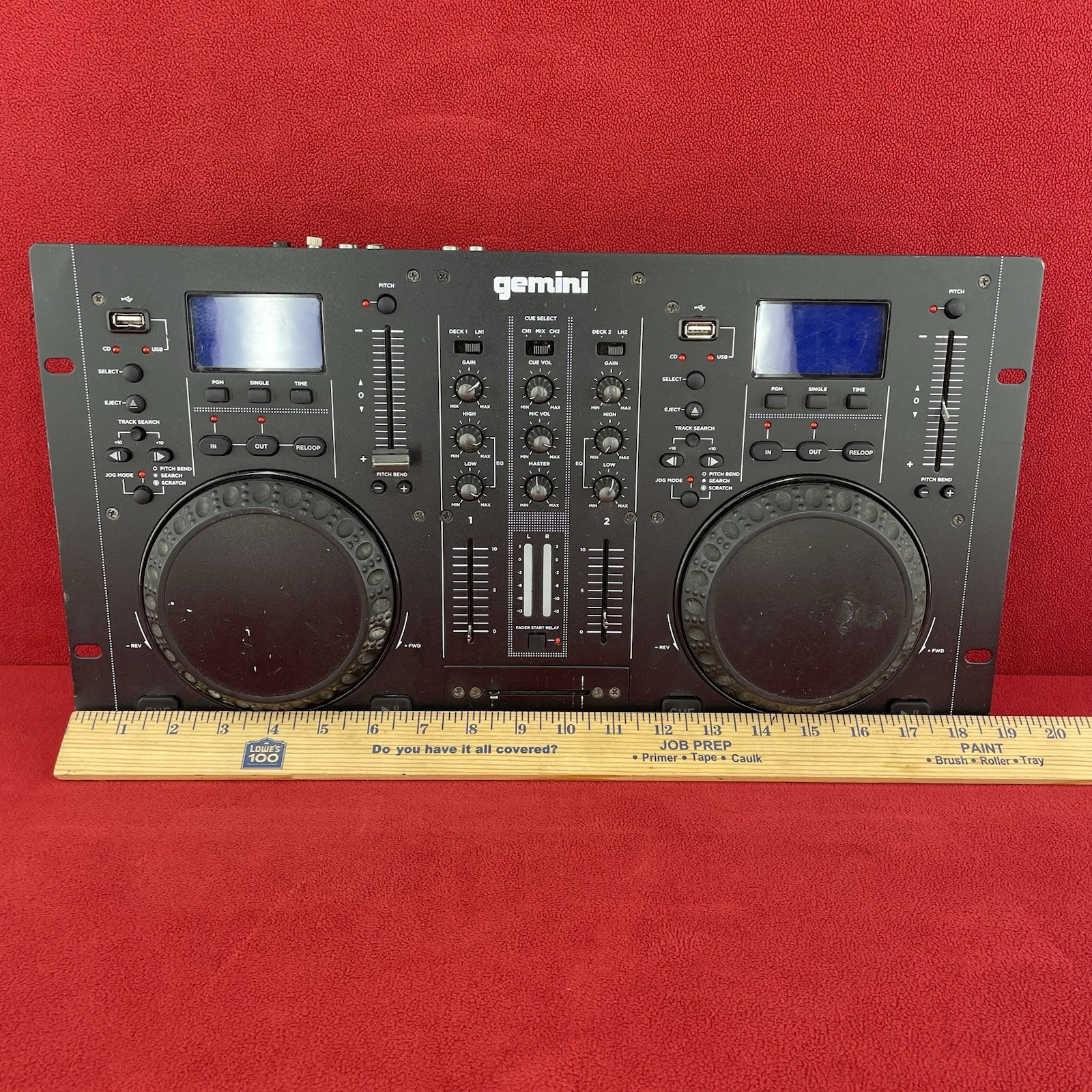 Gemini CDM-4000 Dual CD/USB DJ Media Player Console Only Half Usable
