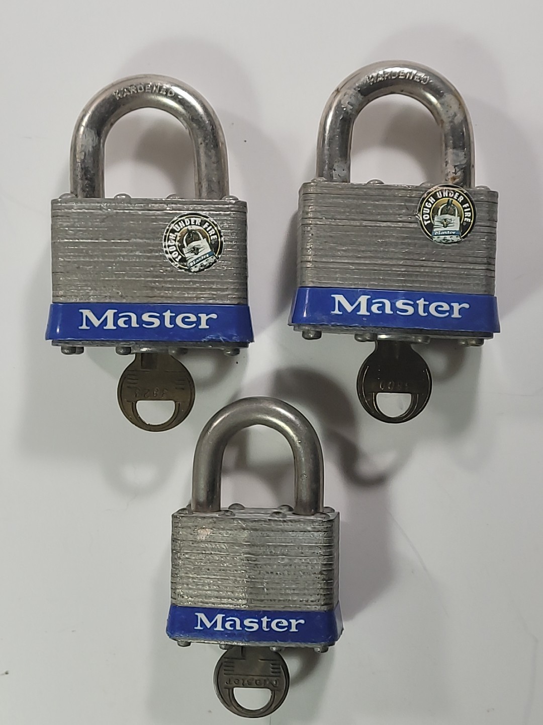 Master Lock with Keys Lot 3 Padlocks Masterlock 2X No. 5 - 1X No. 1 Pad Locks