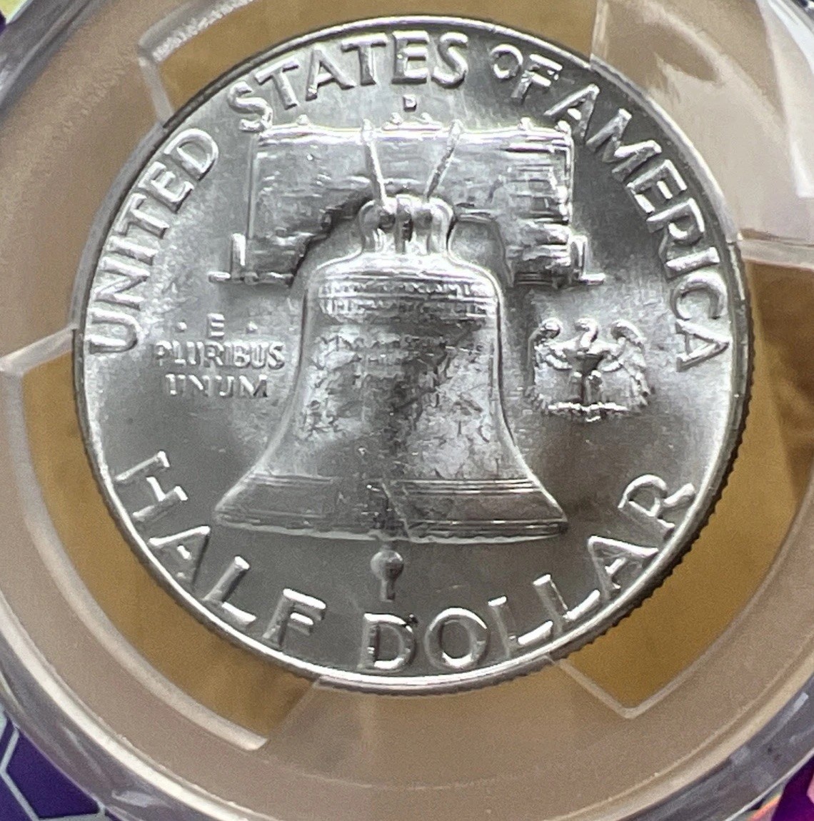 1962 D PCGS MS63 Franklin Silver Half Dollar Trader Bea Purple Core