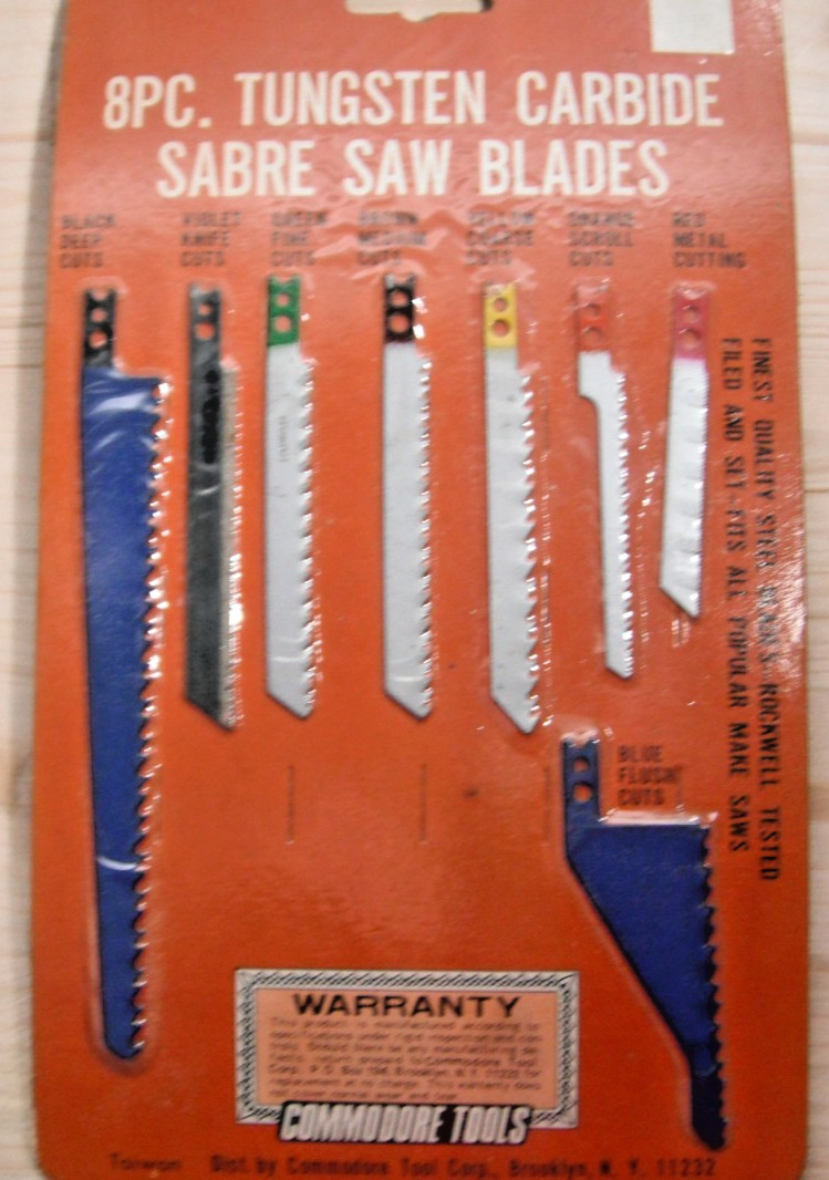 Commodore Tools CARBIDE SABRE SAW BLADE Pack 8 Blades ** Sealed New ** Taiwan **