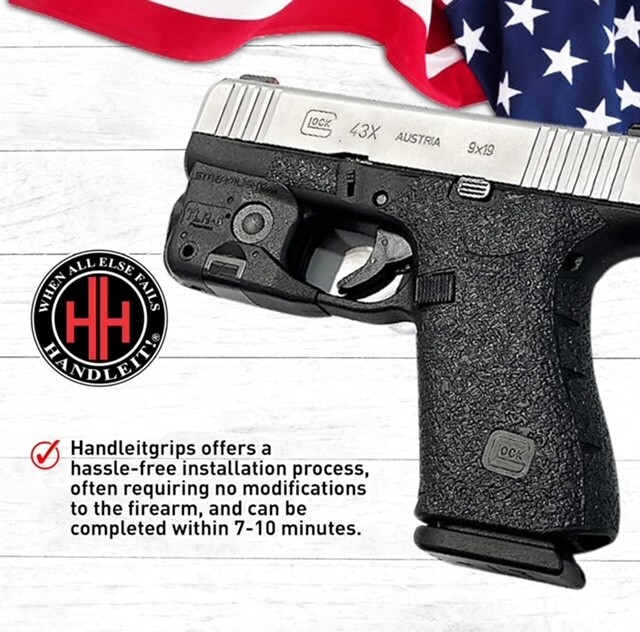 HANDLEITGRIPS TEXTURED RUBBER CUSTOM TACTICAL GUN GRIP TAPE for Glock 43X