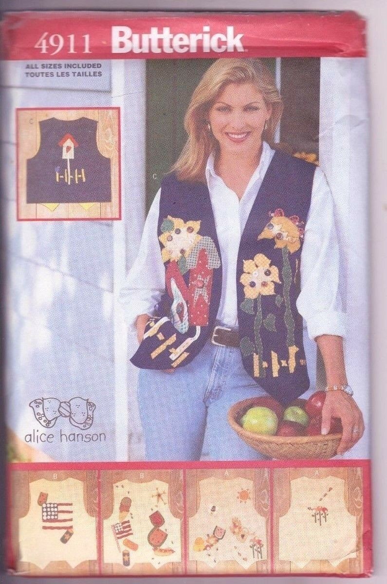4911 BUTTERICK - Appliqued VESTS - Sz 8 to 18
