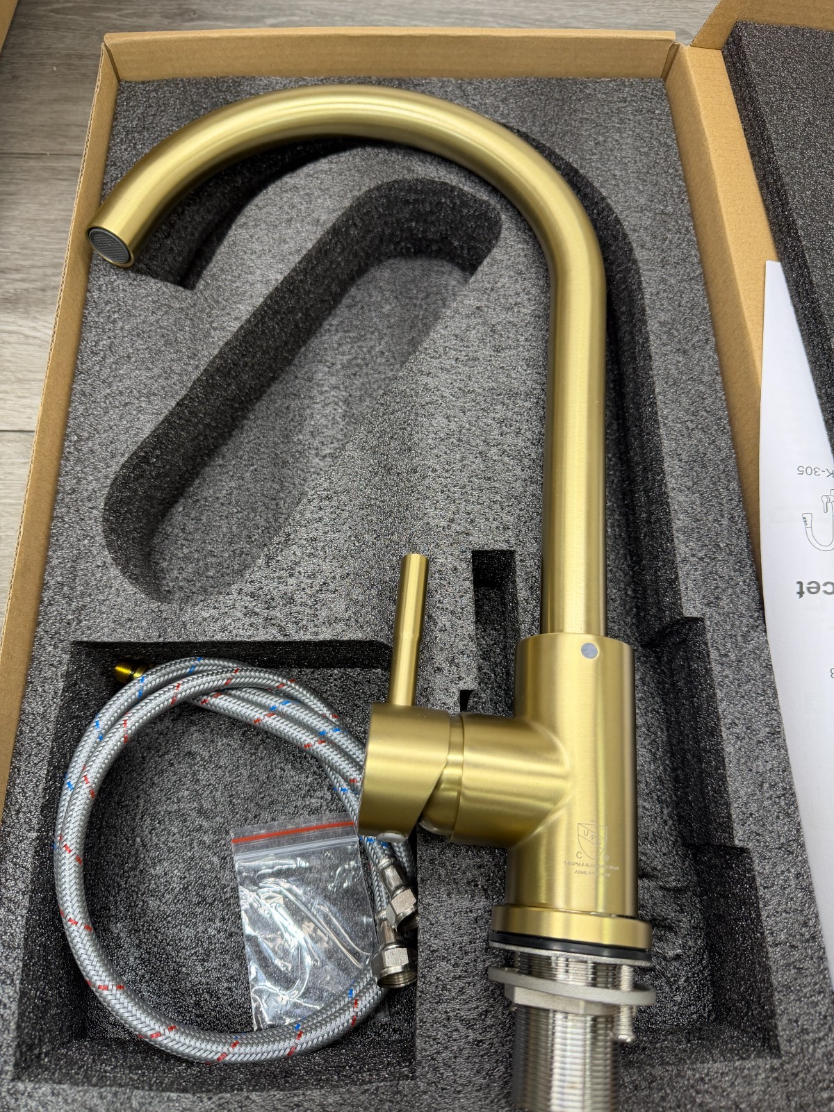 Elegant Lighting FAK-307BGD Finn 1.8 GPM Single Hole Kitchen Faucet