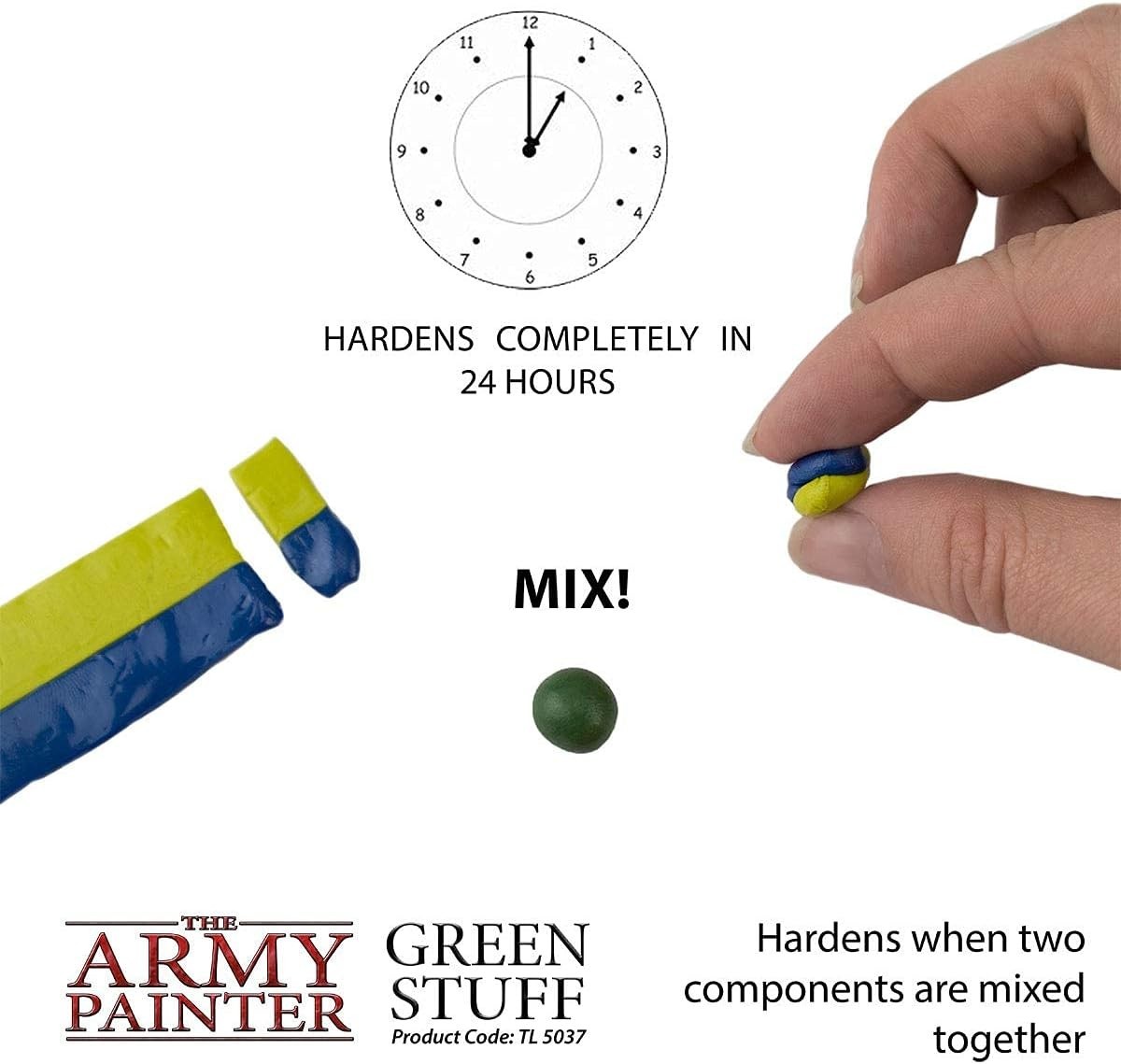 Green Stuff, 2 Part Modelling Compound, 20 cm, 25 g, Mouldable Putty for Mini...