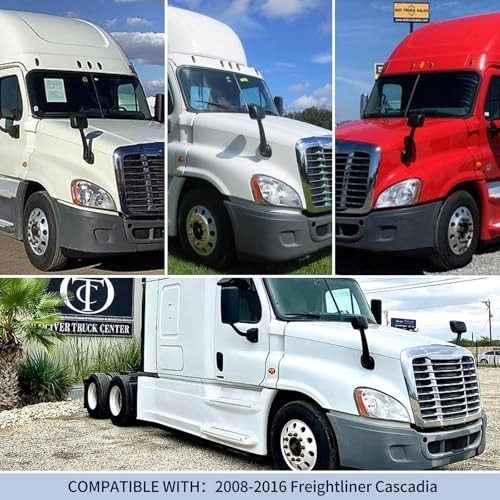 Hood Mirror for Freightliner Cascadia 2008-2017, Front-View Driver Side Black