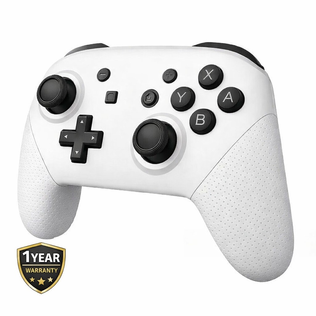 Arctic White Bluetooth Pro Controller For Nintendo Switch 1+2 OLED Lite Wireless