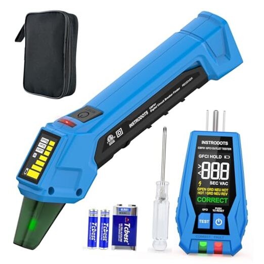 AC 90 Circuit Breaker Finder with Digital Breaker Finder with GFCI Outlet Tester