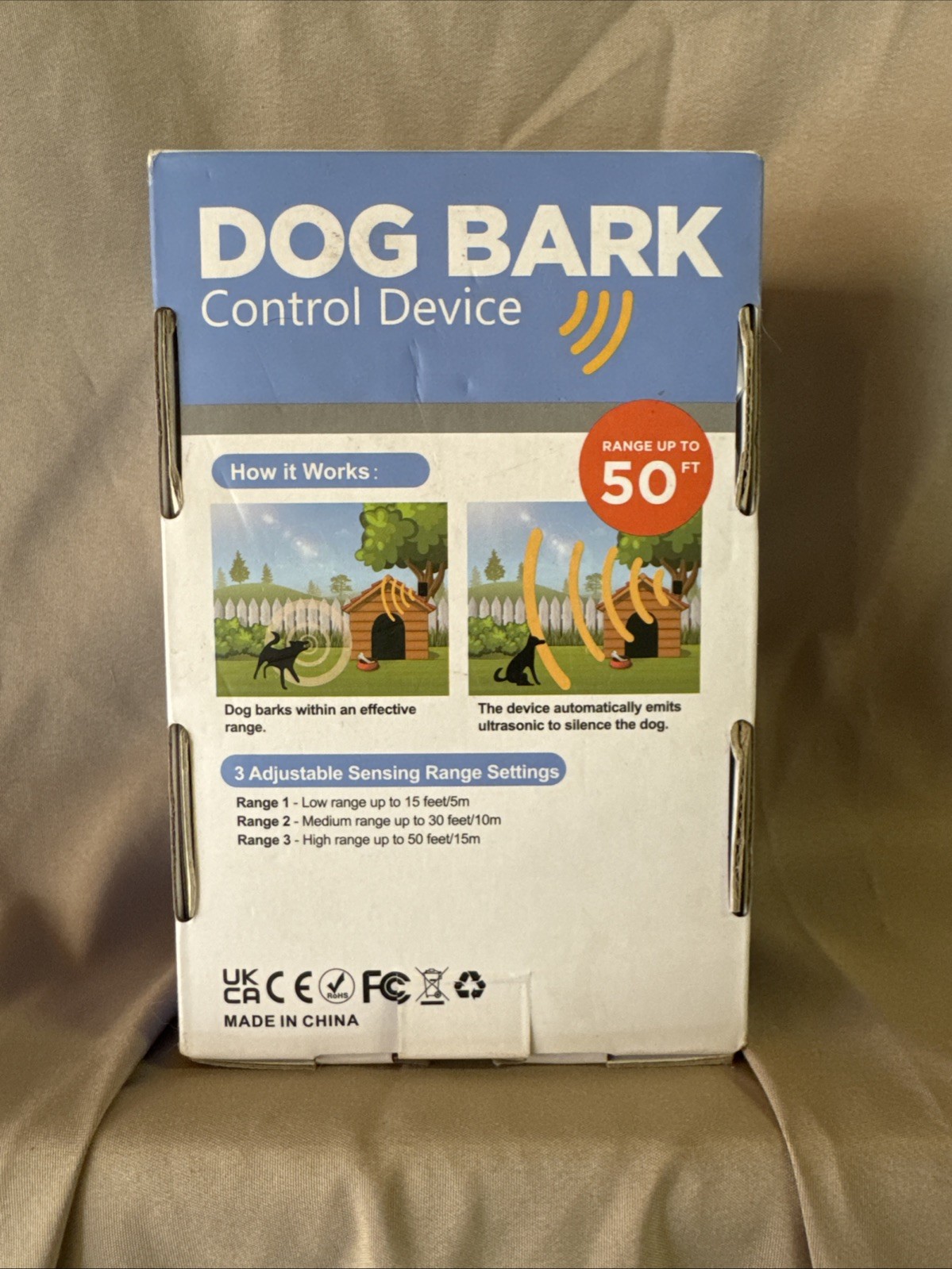 Dog Bark Controll Collar 50 ft Range USB Recharge Screen Display NIB