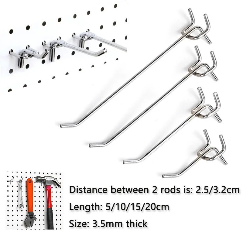 Pegboard Hooks Metal Display Hooks Retail Storage Organizer Wall Panel Hangers