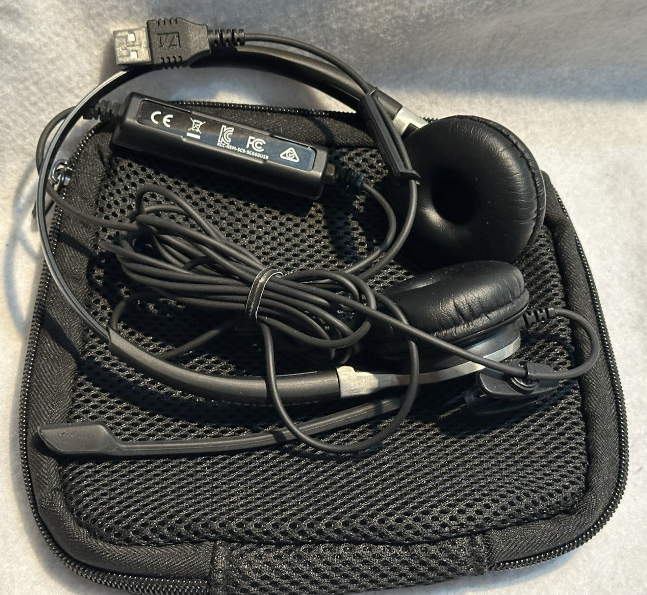 Sennheiser SC9 / SC 660 USB Headband Headset w Soft Case Tested & Working