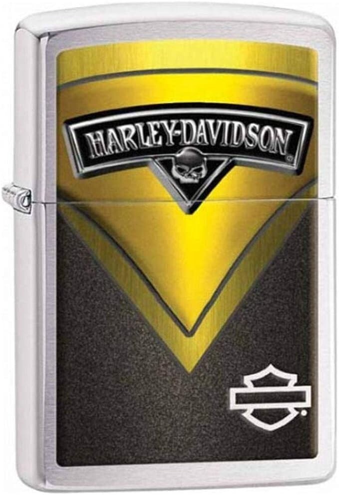 Zippo Harley-Davidson Logo and Skull Brushed Chrome 28821