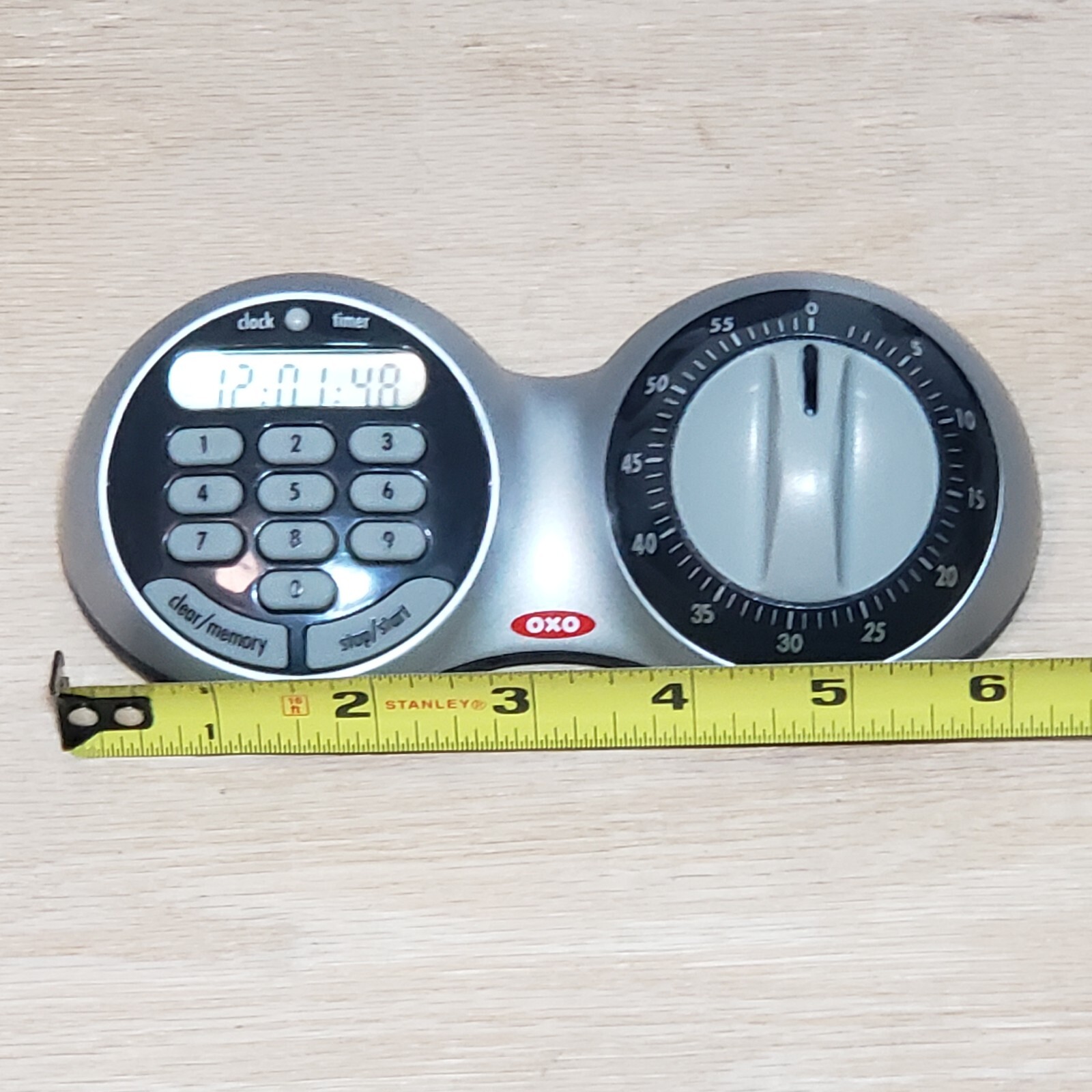 OXO Good Grips Times Squared Dual Timer Silver Analog & Digital Tested Working