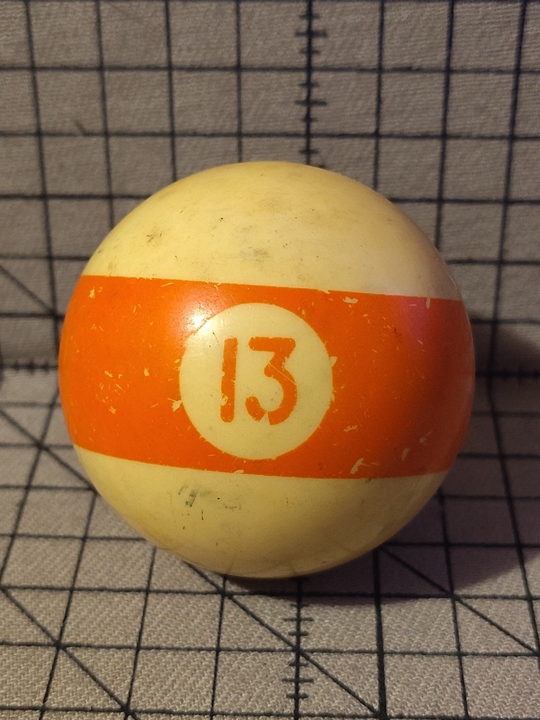 Vintage Aramith Billiard Pool Ball 2.25" Replacement Orange Stripe #13 Belgium