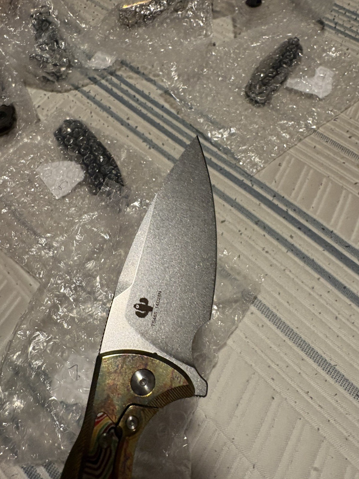 TwoSun TS465-14C28N Pocket Knife Tc4 Titanium/G10 Multi Color Handle, Folding