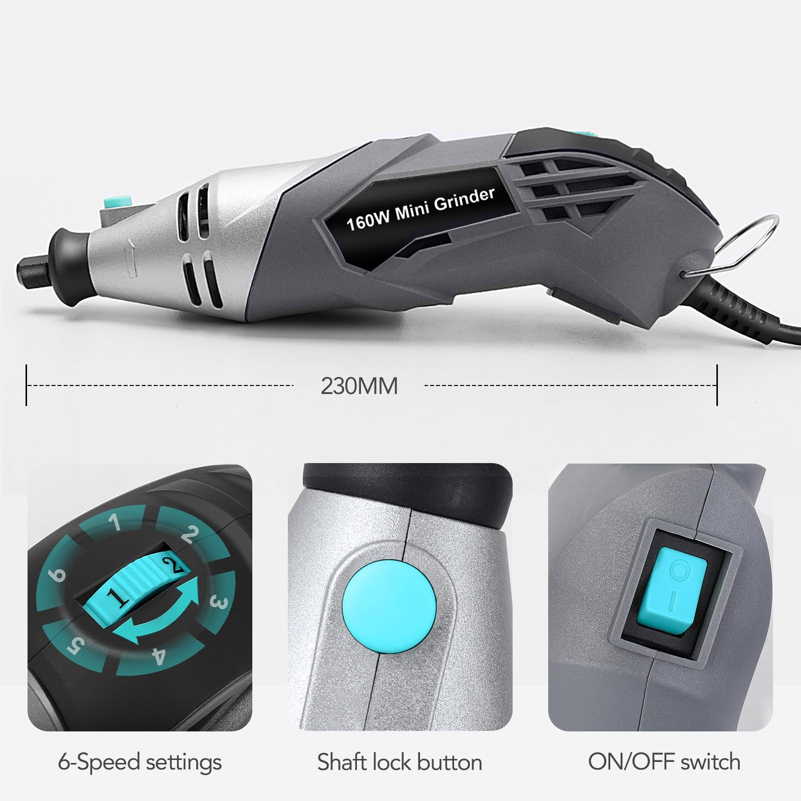 XSSIVE 160W Rotary Tool Kit with 195pcs Accessories, Variable Speed, Corded E...