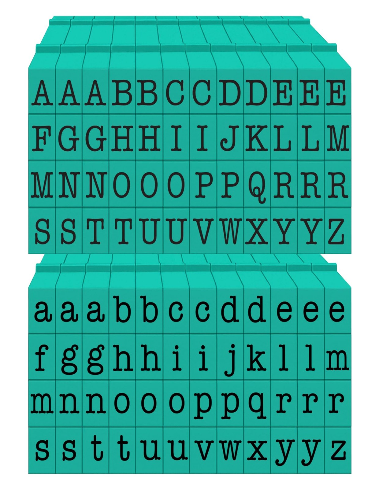 PEGZ® V2 Alphabet Stamps Clickable - Connectable American Typewriter Font (48...
