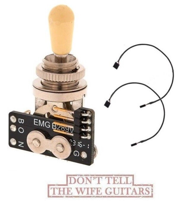 EMG 3 POS POSITION CHROME GIBSON STYLE TOGGLE SWITCH IVORY # B289 (SCRATCHES TIP