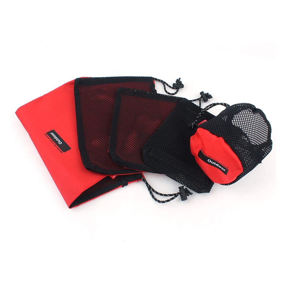 Drawstring Bags Nylon Cinch and Ditty Stuff Pouch Mesh-Stuff-Sack for Camping...