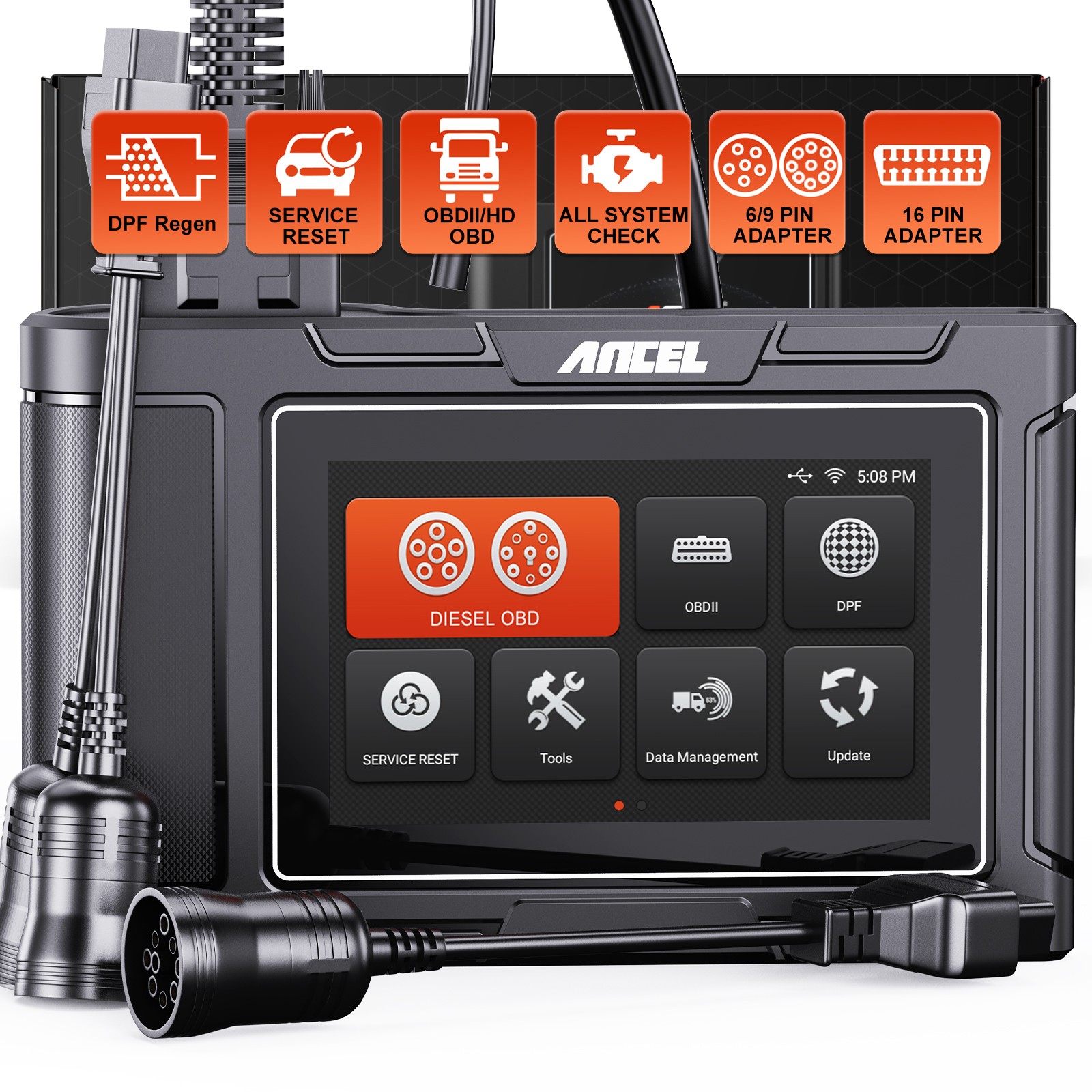 ANCEL HD3300 Heavy Duty Truck Diesel Diagnostic Scanner DPF Regen for Cummins