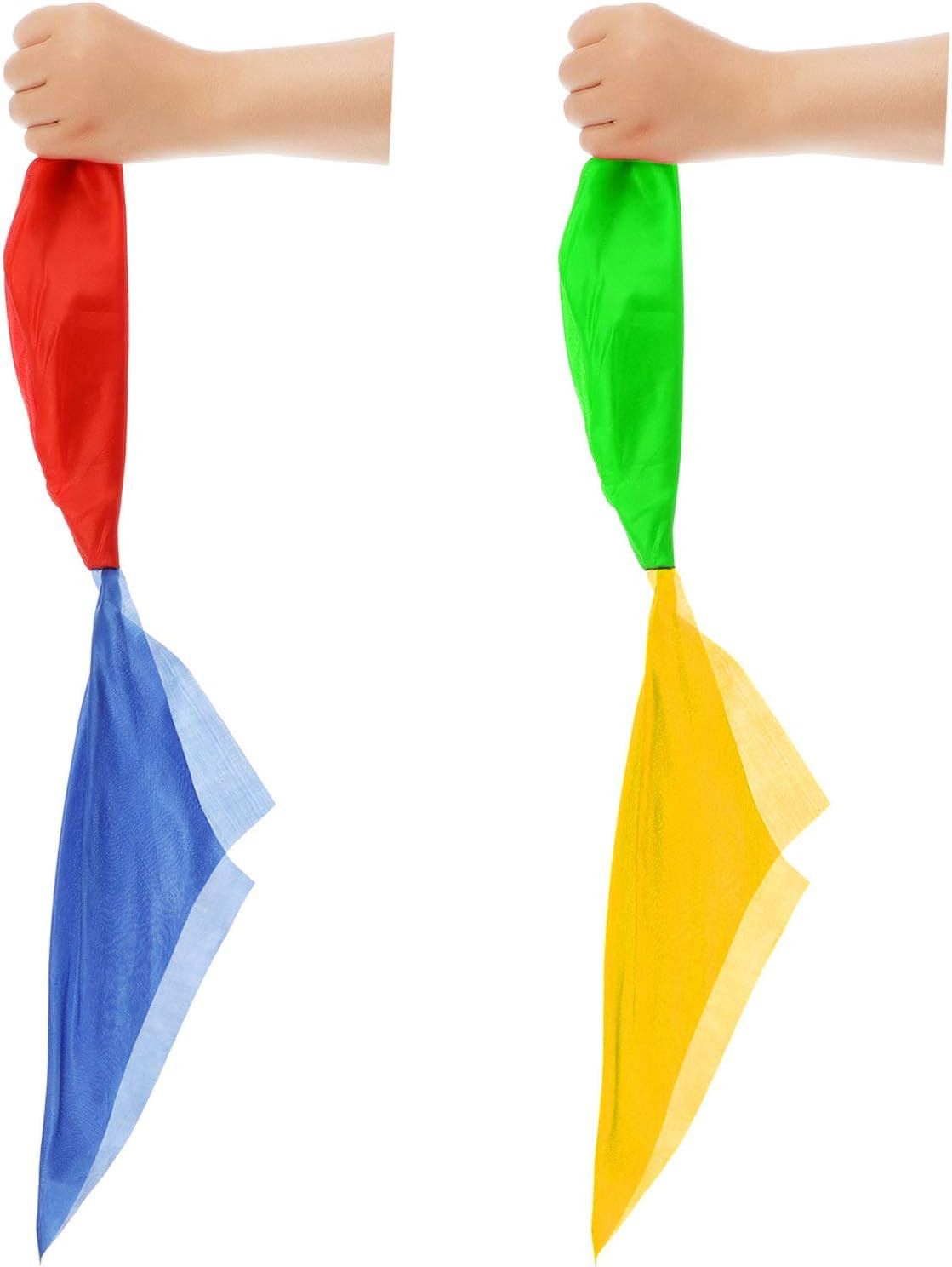 2 Pieces Magic Scarves Color Changing Silk Hanky Props for Trick Streets Four-Co