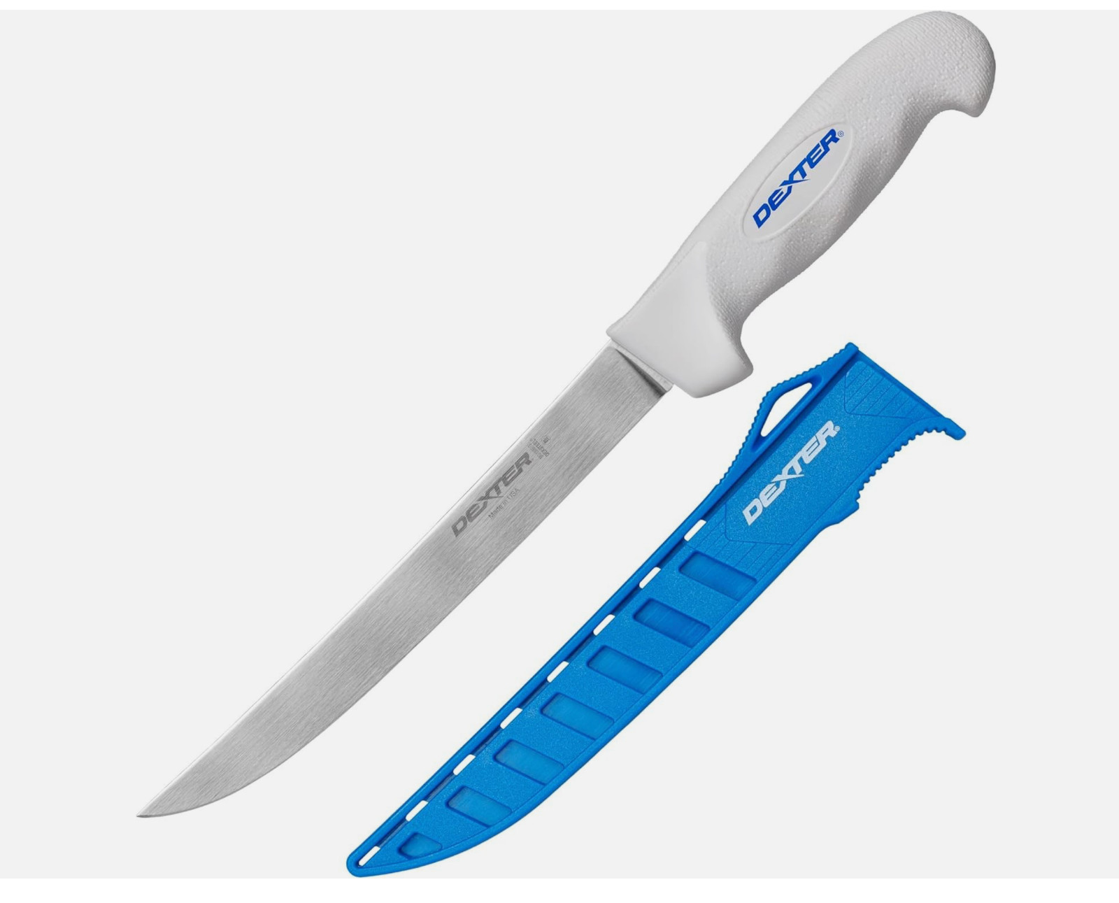 Dexter Russell 8" Wide Sani Safe Wide Fillet Knife..Sofgrip w/Scabbard..24904