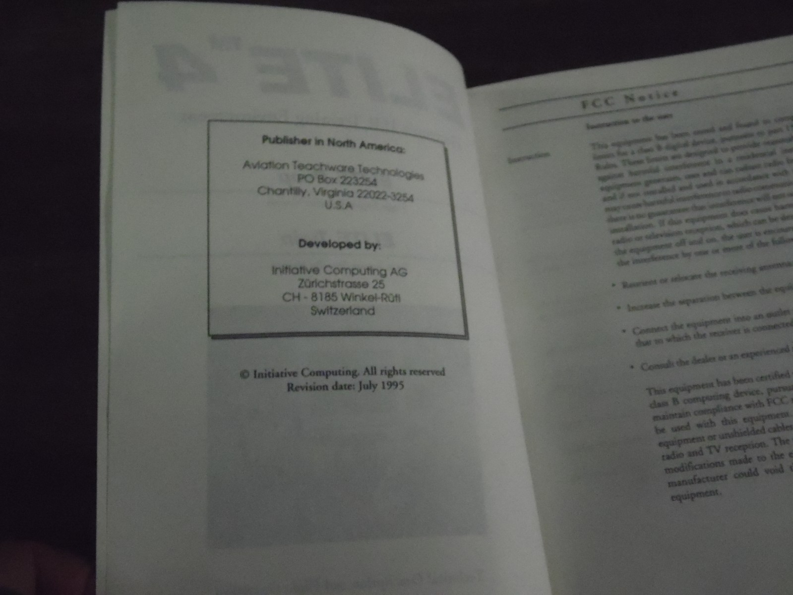 Elite 4 Electronic IFR Training Environment User Manual Version 4 Prop & Twin