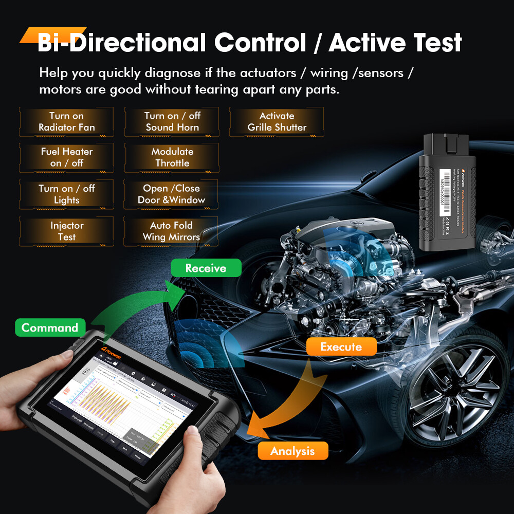 FOXWELL NT809BT Bidirectional Car OBD2 Scanner Diagnostic Scan Tool K-ey Coding