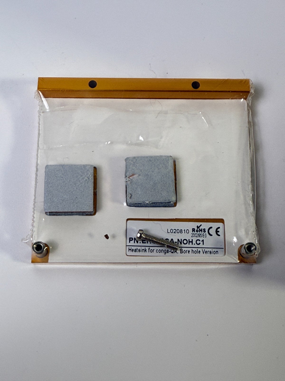 conga-QA Heatsink EHS-QSA-NOH.C1 Bore Hole Version w/ Thermal Pads & Hardware