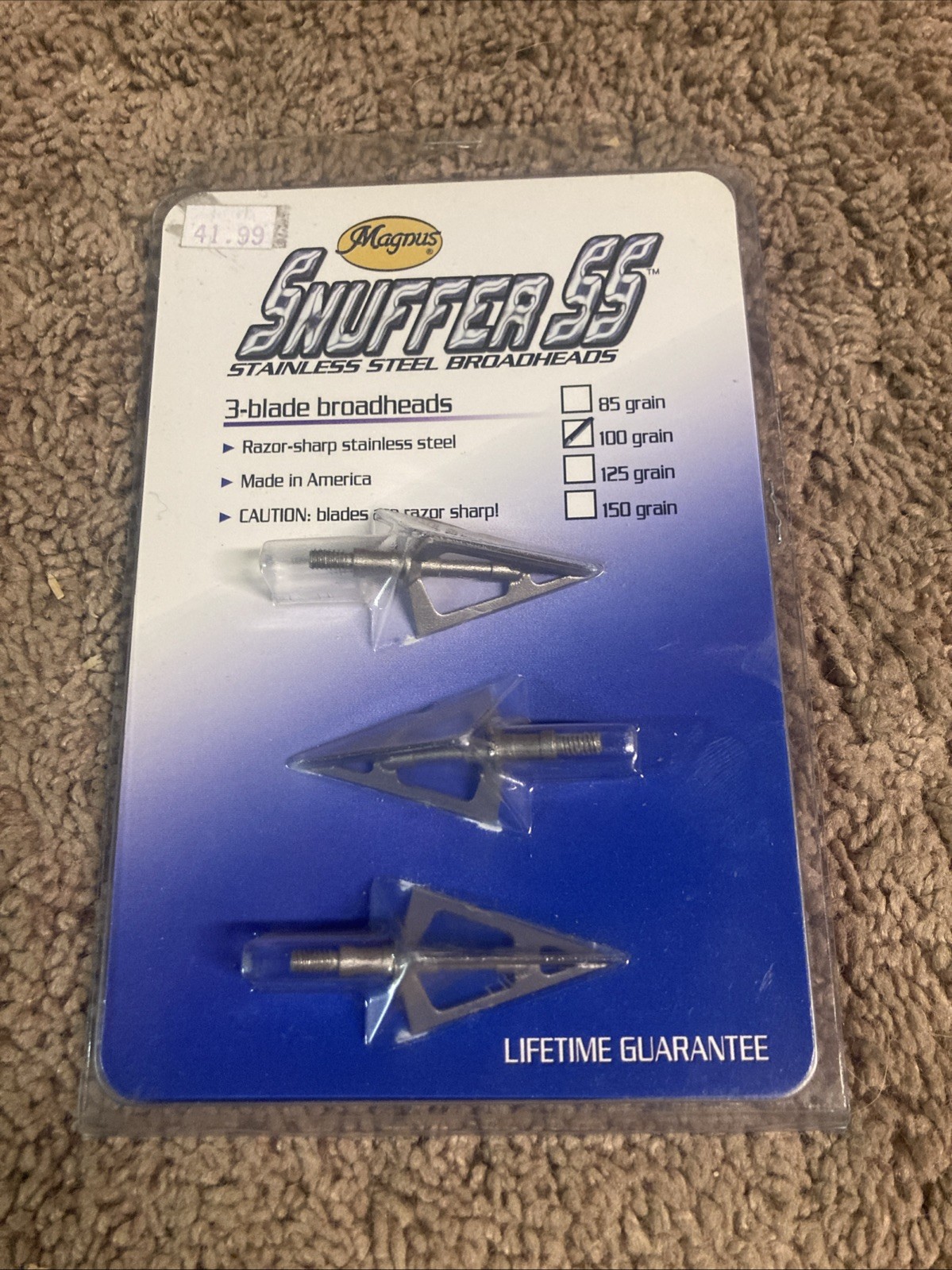 Magnus Snuffer SS Screw-In 3 Blade Broadheads - 100gr, No Longer Made!