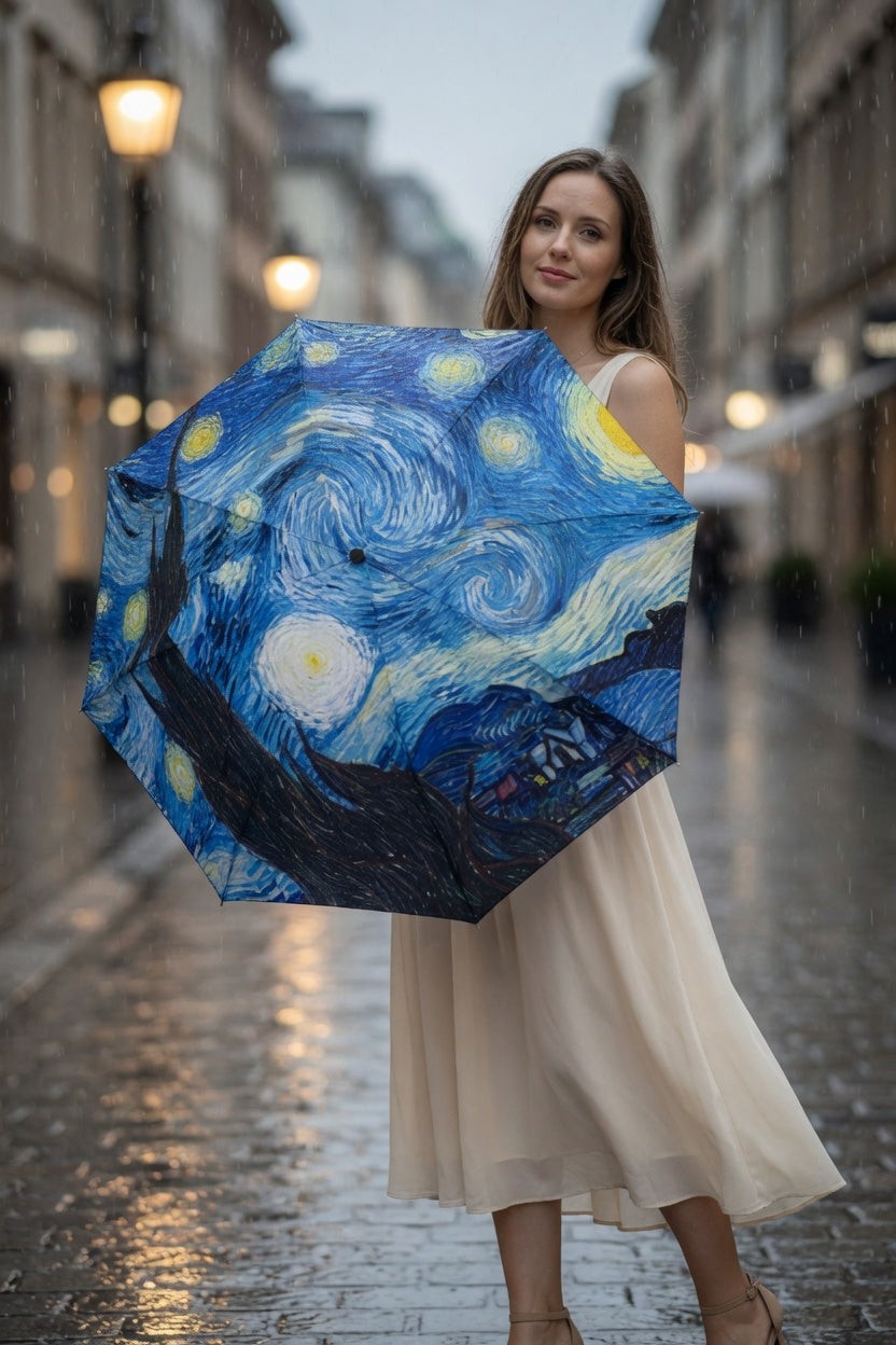Starry Night Expression Art Umbrella