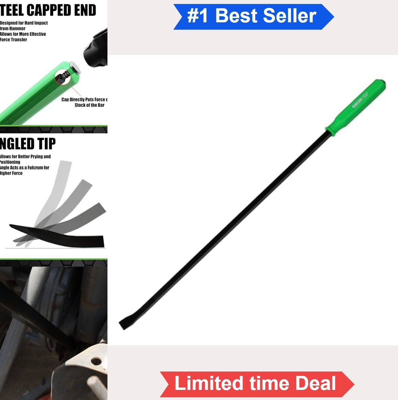 Heavy Duty Striking Pry Bar 48 Inch Jumbo Mechanics Handle Chrome Vanadium
