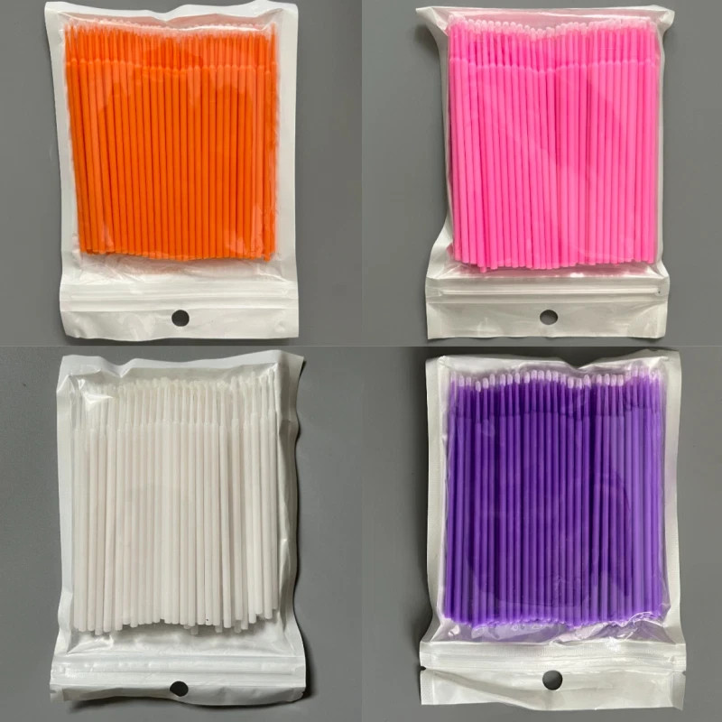 Dental 400 Pcs Disposable Micro Brush Cosmetic Micro Applicators Sticks 4 Colors