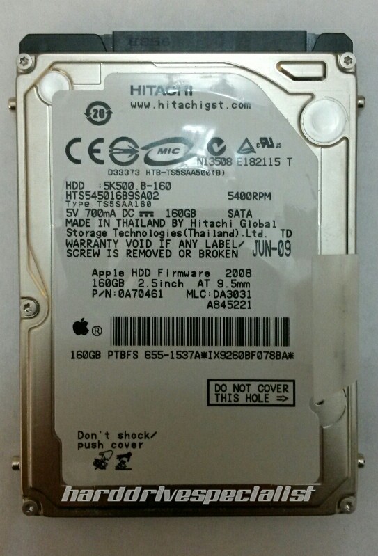 Hitachi HTS545016B9SA02 160GB SATA Laptop Drive 5400RPM P/N:0A70461 MLC:DA3031