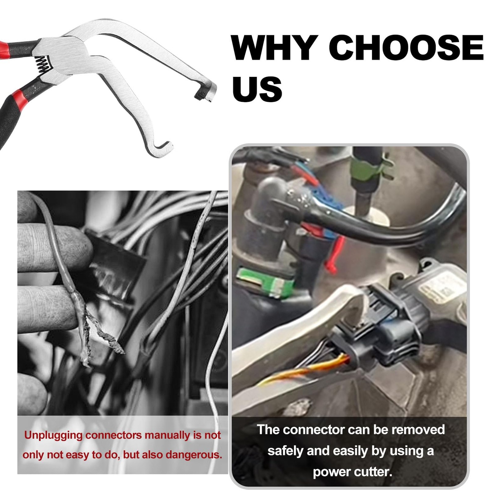 Electrical Disconnect Pliers 37980, Electrical Connector Separator 13120, 8in...
