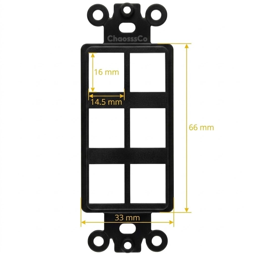 ChaosssCo 6 port wall plate adapter 10 pack black