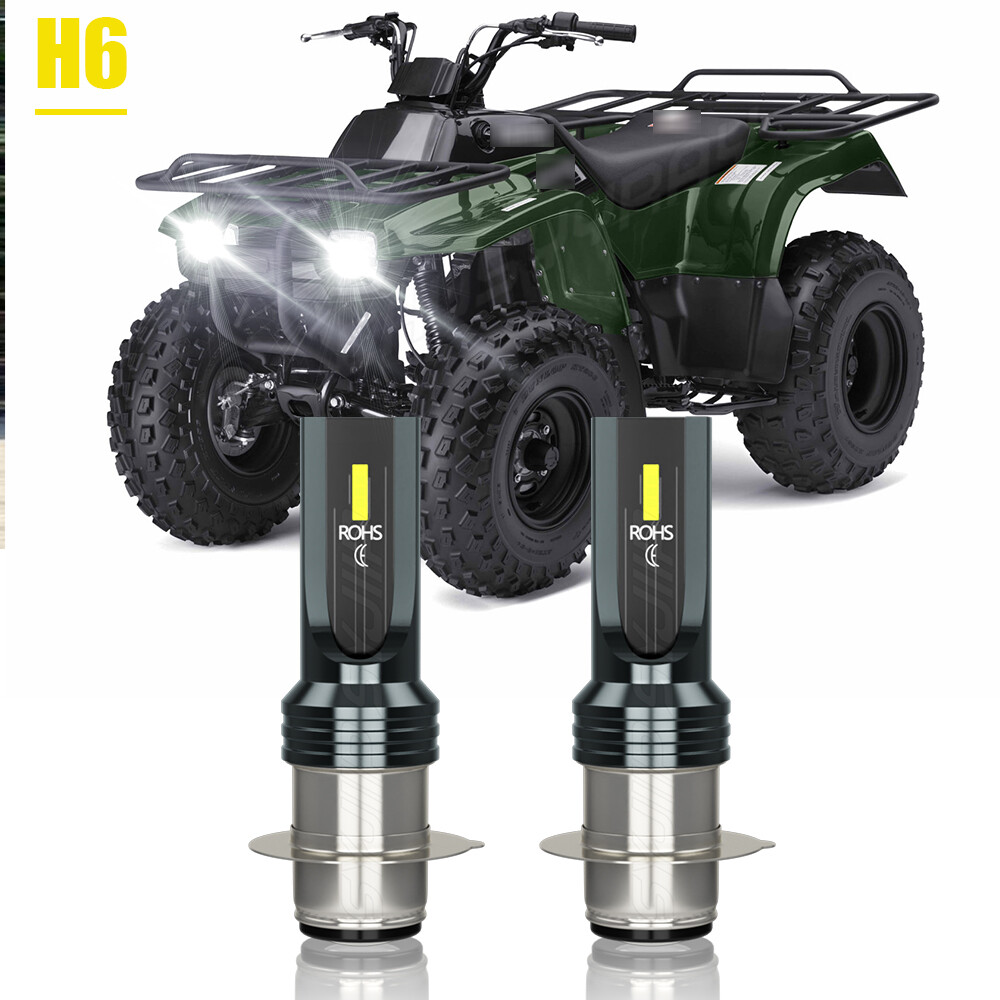 For Kawasaki Bayou - LED Headlights 2x Bulbs 6000K White Kit 220 250 300 400 KLF