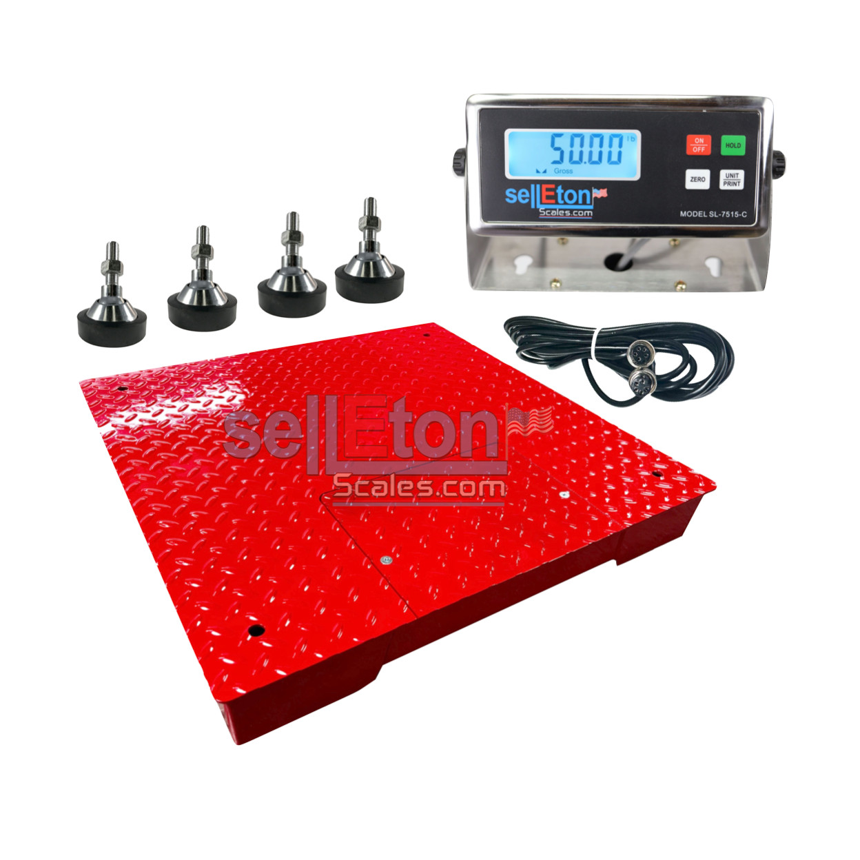 2500 LBS Digital Industry Shipping Postal Scales 24”x24” (2’x2’) Floor Scale Red