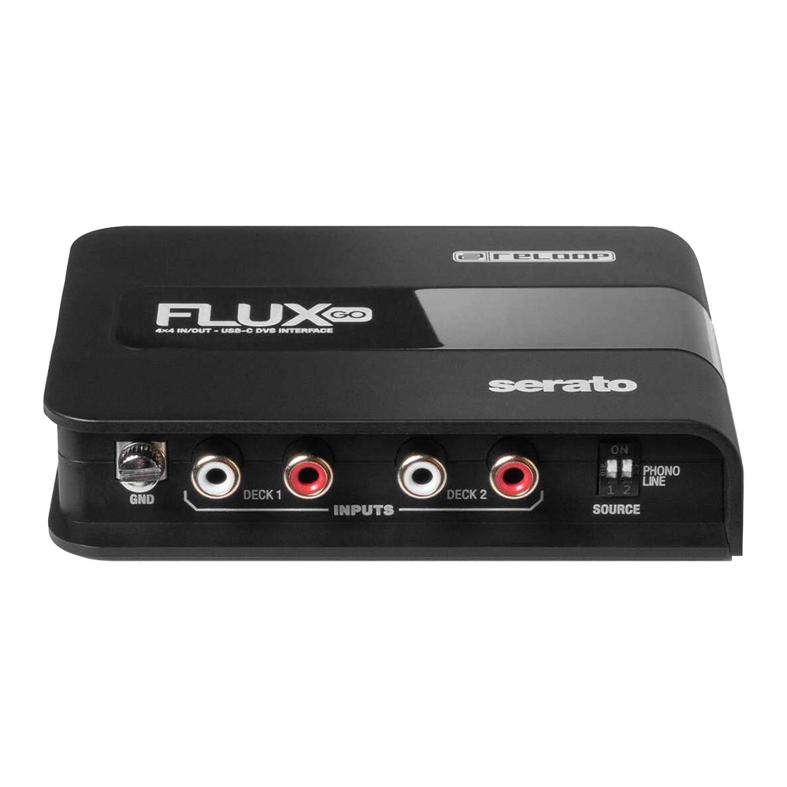 Reloop Flux Go Pocket-Sized 2-Channel (4x4) USB-C DVS Audio Interface w Case