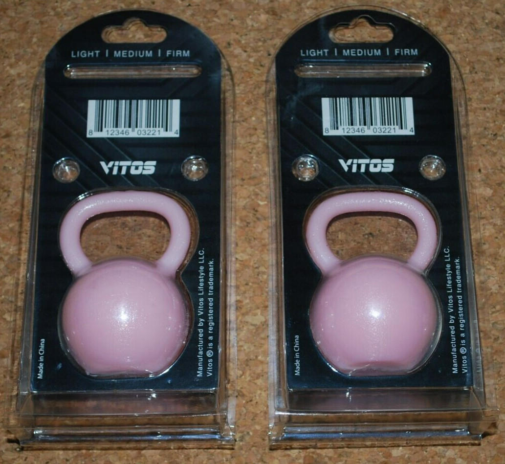 2X Vitos Fitness Hand Therapy Grip Balls Kettlebell Shaped for Stress Fidget Toy