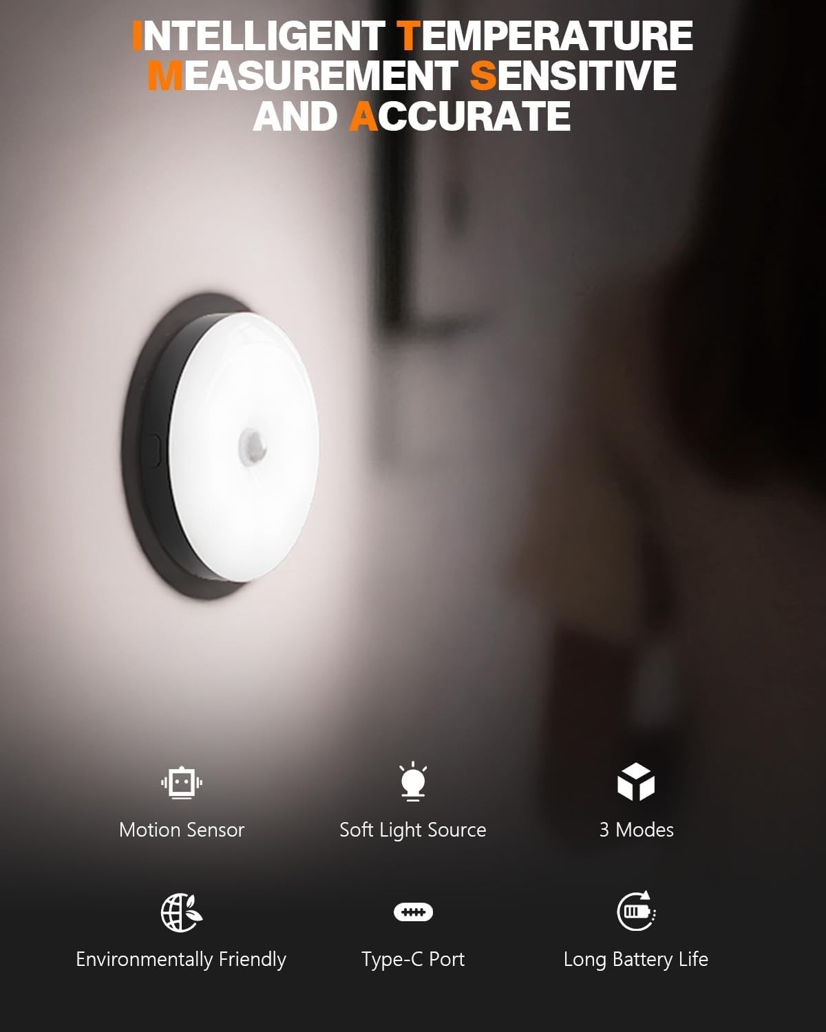 Led Induction Night Light 2 Magnetic Lamp Infrared Motion Sensor AU