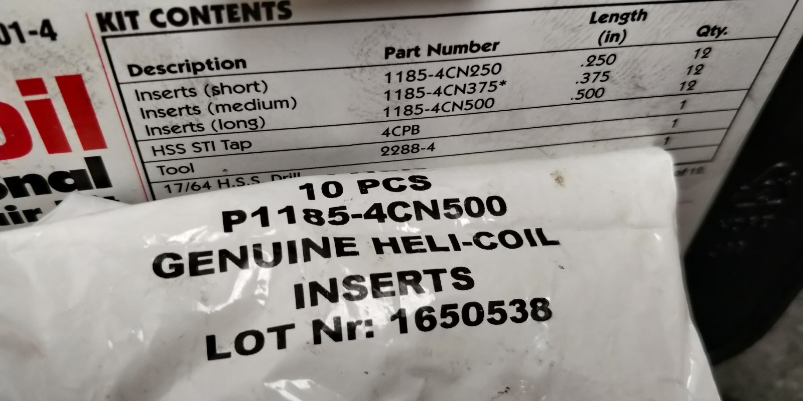 Helicoil Set 5401-04 Complete