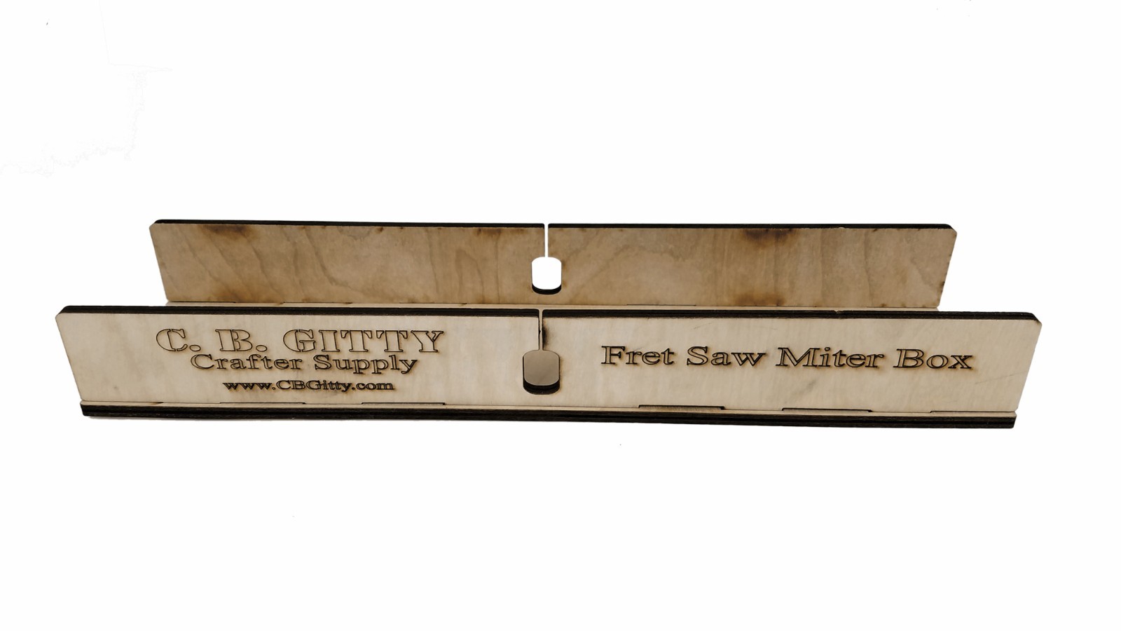 Laser-cut Fretting Miter Box Kit for guitar necks & fretboards up to 2.5" wide