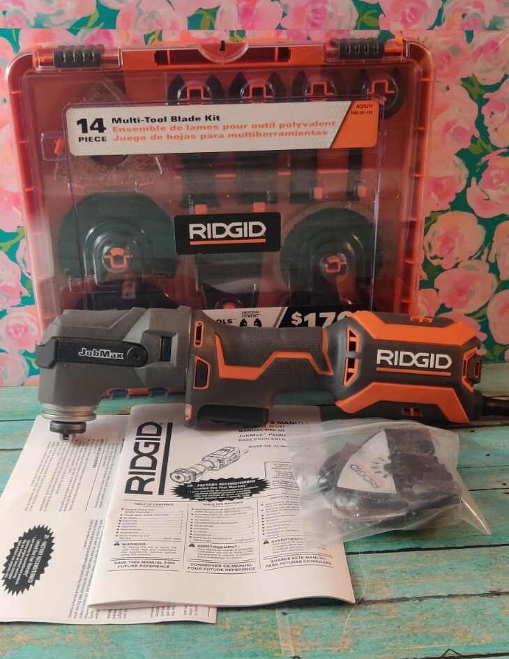 RIDGID JOBMAX 4 AMP CORDED MULTI TOOL R28602 WITH 14 PCS BLADE KIT AC24J14