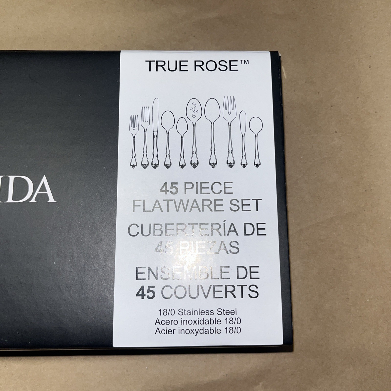 Oneida True Rose Stainless Steel 45pc. Flatware Set (Service for Eight)