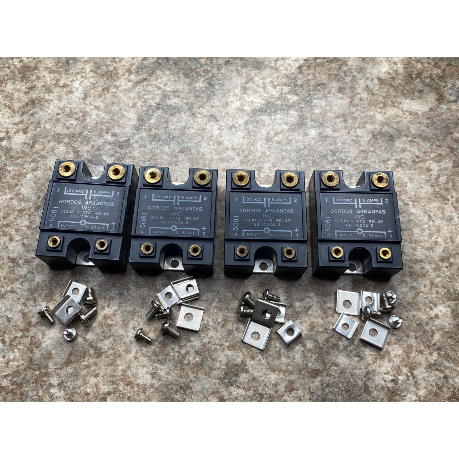 Lot of 4 Gordos Arkansas Solid State Relay GB-15205-2 120 VAC 5 AMPS NOS Open Bo