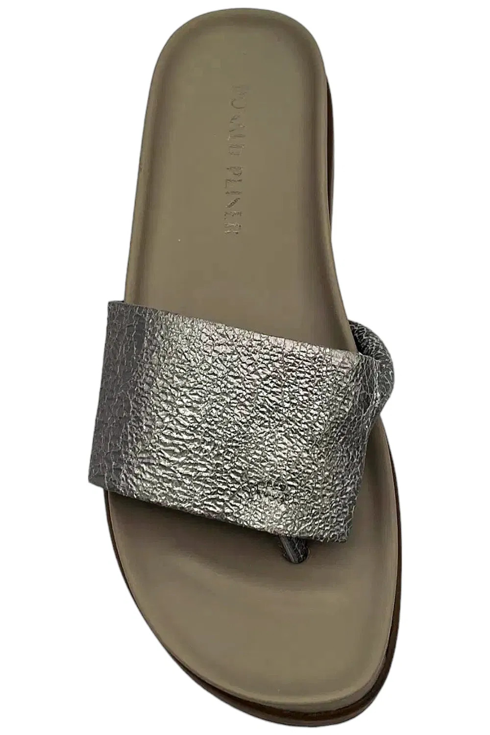 Donald Pliner Women's Fifi Pebbled Metallic Sandals Light Taupe