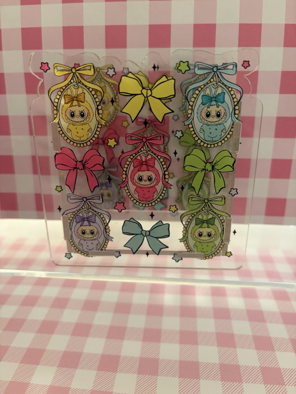 Colorful Bows Adorable Acrylic Pen Box Holds Beaded Pens Collect Them
