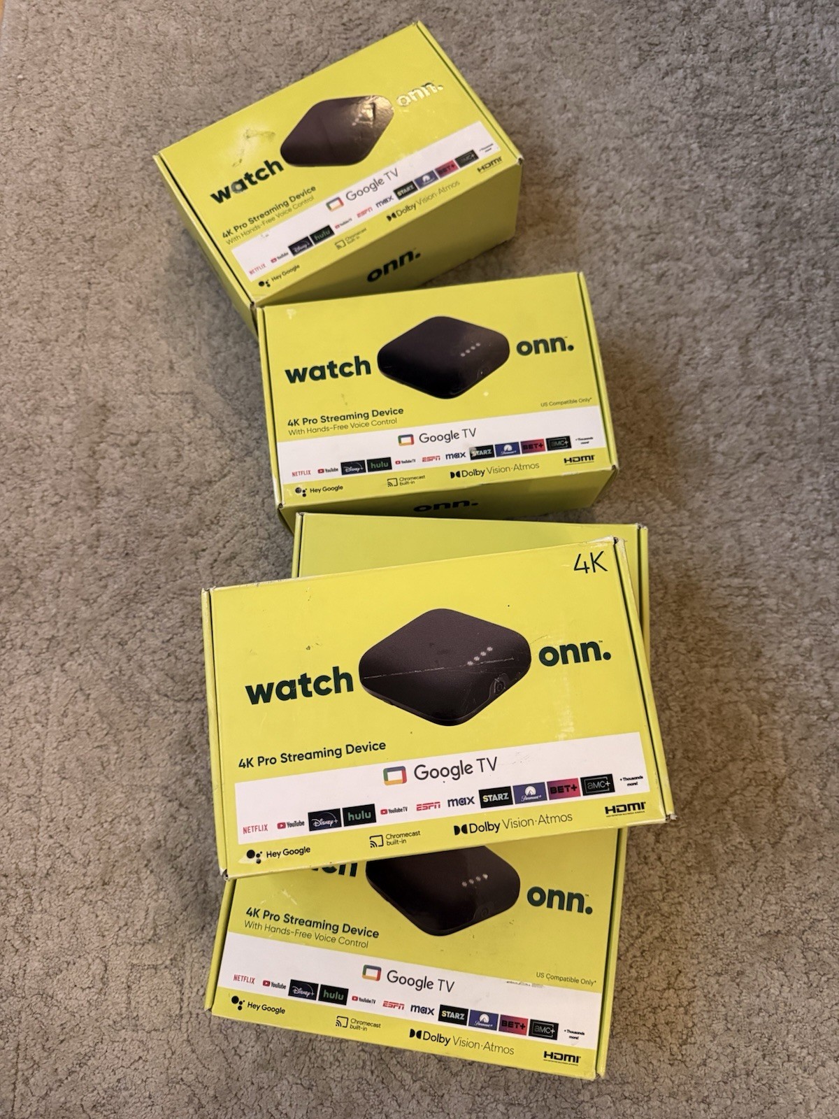 (1) ONN 4K PRO (2024) Google TV Streaming Device Dolby Atmos OPEN BOX PERFECT !