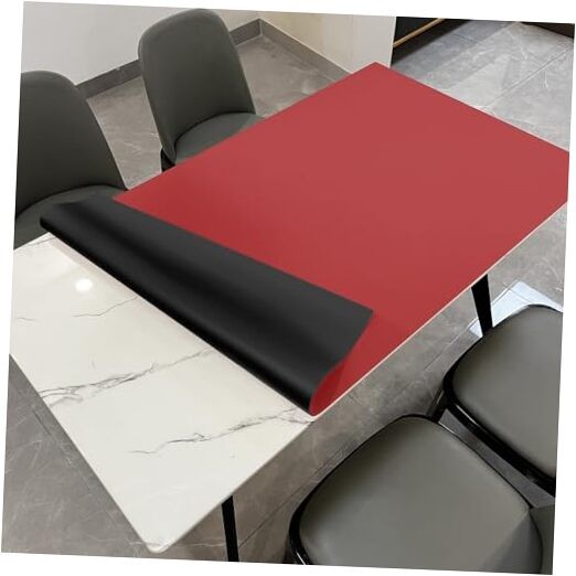 Faux Leather Table Cover,1.8mm Thick,42x78 Inch Table 42×78inch Black+wine Red